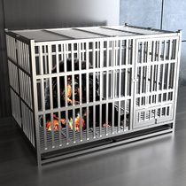 Stainless steel dog cage large dog pet dog indoor with toilet Corgi Labrador golden retriever home number