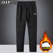 JEEP Jeep 2024 new down pants mens winter outer wear thickened warm straight loose large size casual cotton pants