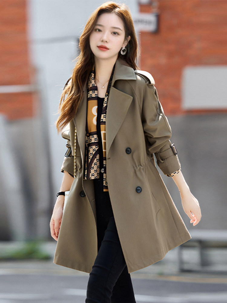 Women's Mid-Length Trench Coat for Petite Figures, 2026 Spring and Autumn New Women's Fashion British Style Coat, Stylish and Trendy
