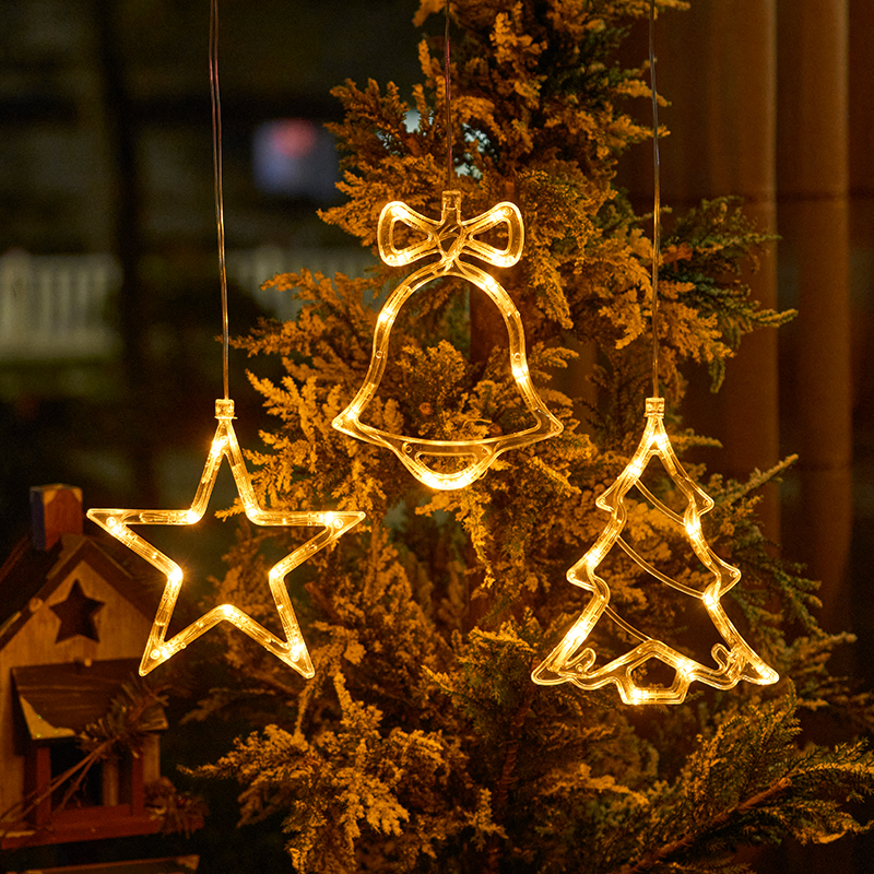 Christmas decoration lights bell suction cup lights small pendant shop shop luminous facade decoration scene layout light string