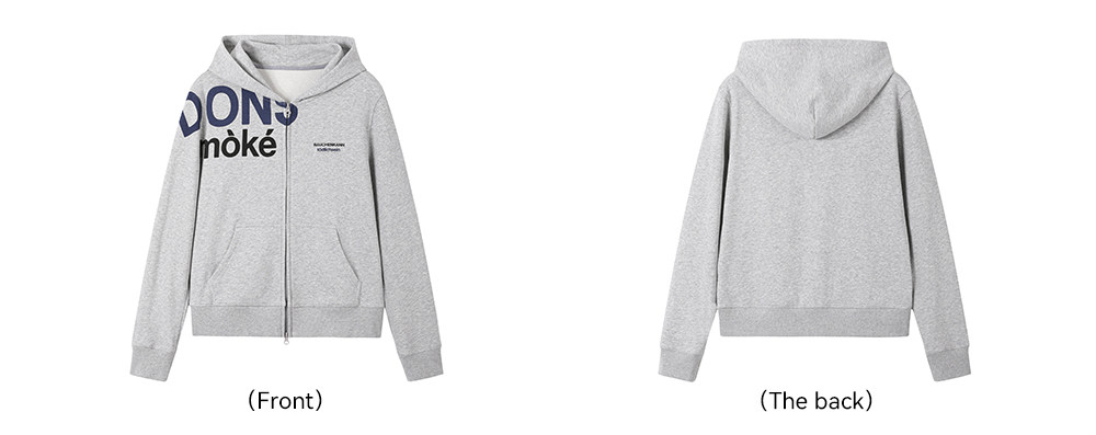 DONSMOKE Standard-Fit Slogan Hooded Sweatshirt