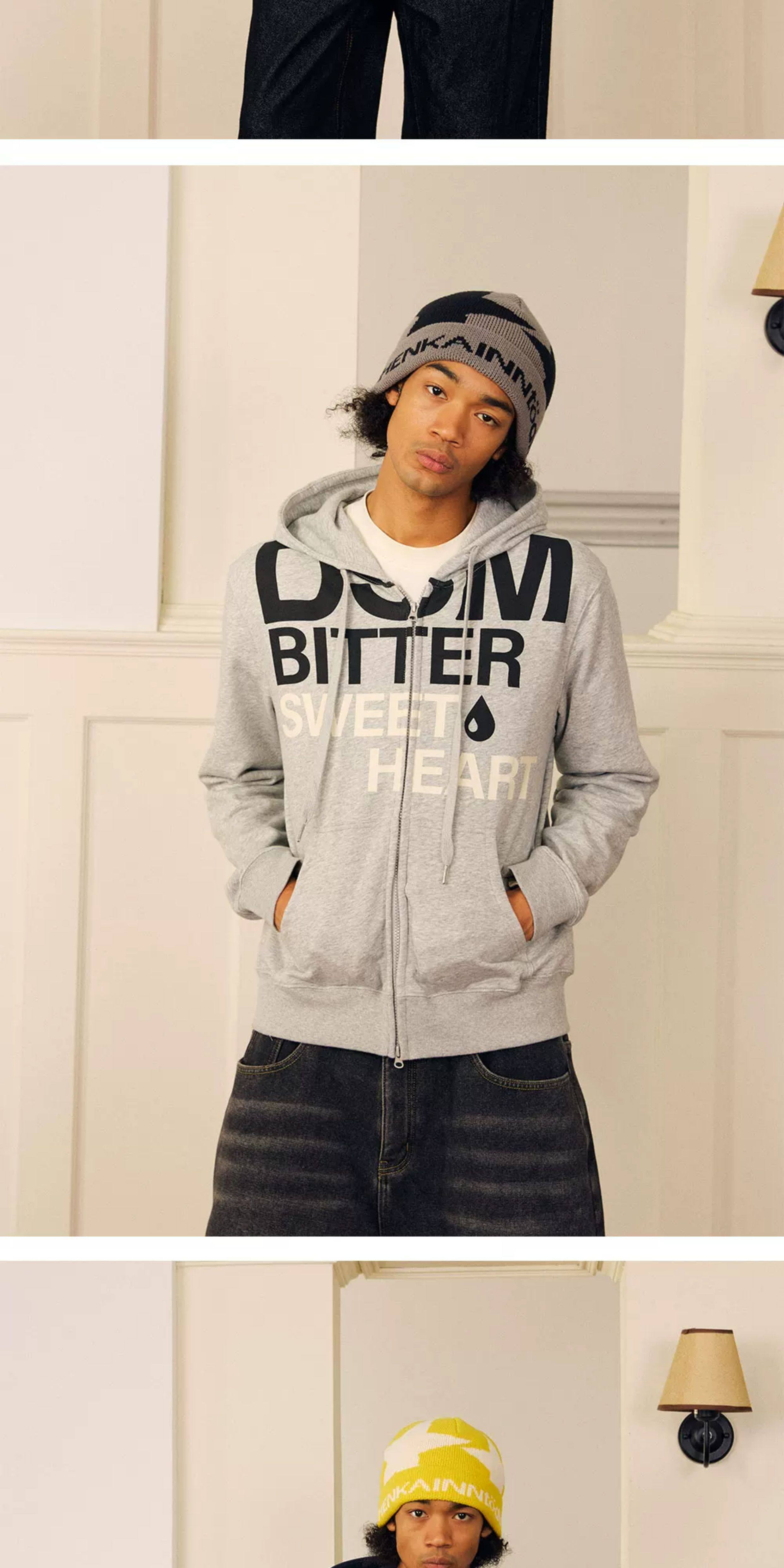 DONSMOKE Letter Print Hooded Sweatshirt