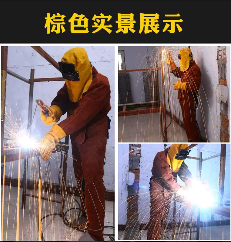 Da bò nguyên chất hàn tạp dề thợ hàn chống ăn mòn hàn quần áo bảo hộ quần áo làm việc chịu mài mòn cách nhiệt chống cháy ủi do bao ho lao dong
