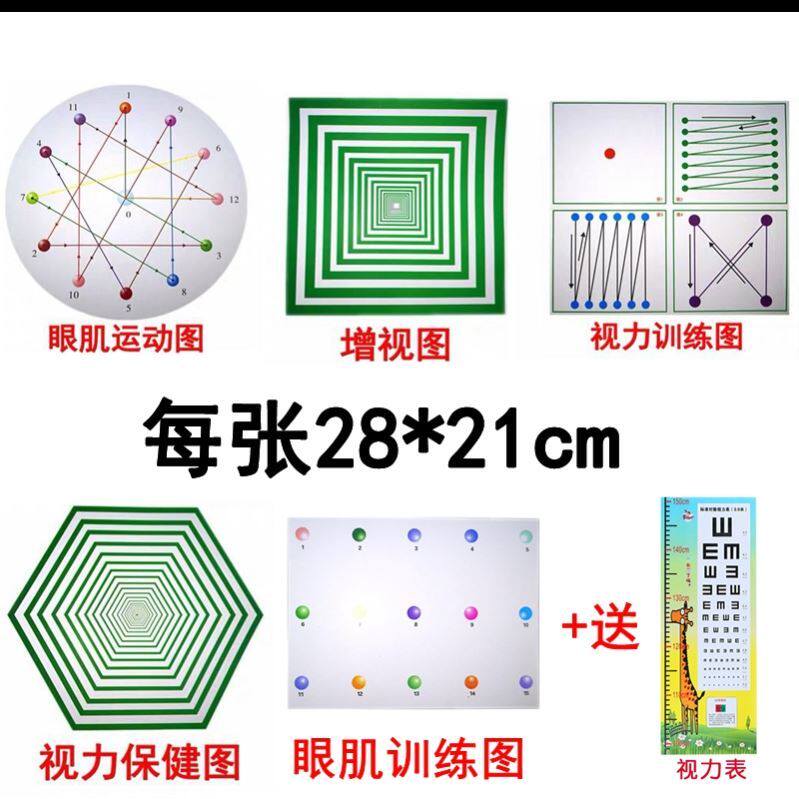 Repeated eyeball computer family card full set table branch to relieve hanging fatigue eye paper children's astigmatism recovery training chart