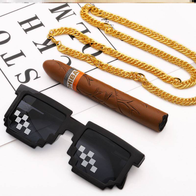 Baby Big Gold Chain Toy Children My World Local Tyrant Mosaic Glasses Necklace Groomsmen Meet Social People