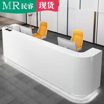 Company front desk Reception desk Simple modern paint office front desk Service desk Welcome bar cashier