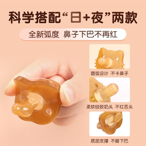 Newborn baby 1-3 years old universal flat head baby pacifier night use sleeping type super soft simulated breast milk
