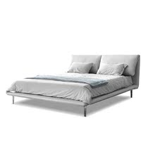Leather bed Modern minimalist Italian minimalist high-end villa luxury bedroom furniture Nordic double bed leather art bed