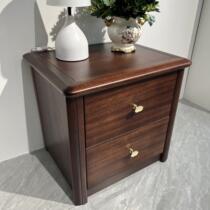 Ebony wood bedside table solid wood modern light luxury bedroom home Chinese locker storage storage bedside cabinet bedside