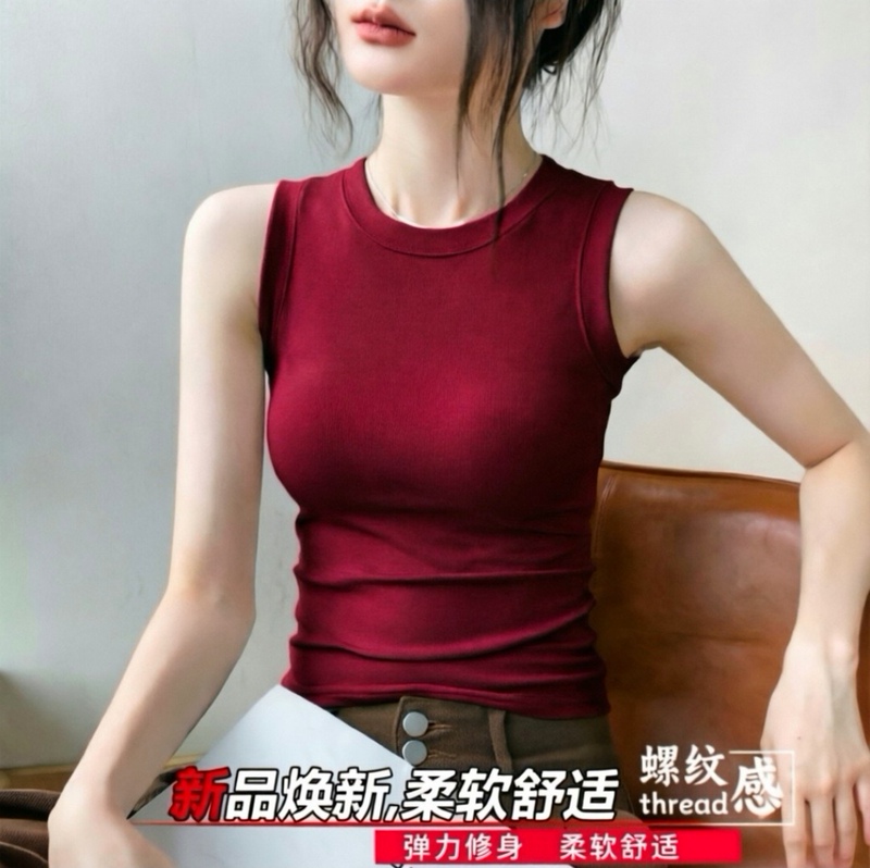 Modal Camisole 2026 Summer New Slim Fit Versatile Slimming T-Shirt Solid Color Simple Base Top for Women Modal Camisole 2026 Summer New Slim Fit Versatile Slimming T-Shirt Solid Color Simple Base Top for Women