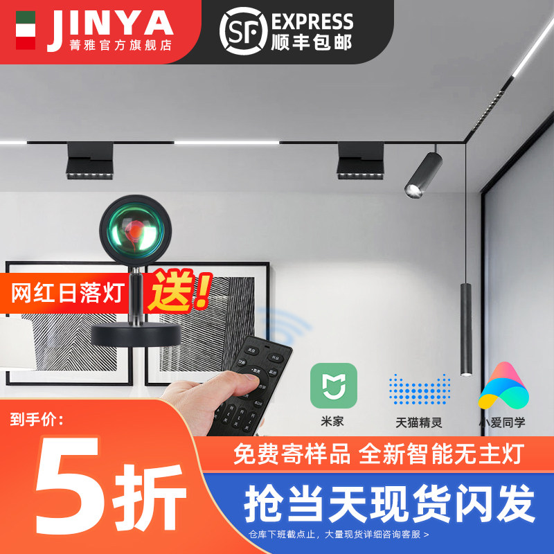 Mijia intelligent magnetic track light Embedded concealed without main light Living room lighting LED spot light Hidden linear light