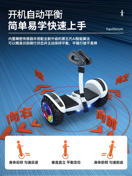 领奥电动儿童智能自动平衡车6一10到15岁以上2024新款成人平行车