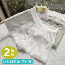 Pregnant Woman Shorts Summer Ice Silk Outwear Pregnant Woman Safety Pants Underpants Low Waist Anti Walking Light Loose Gestational Woman Dress Thin