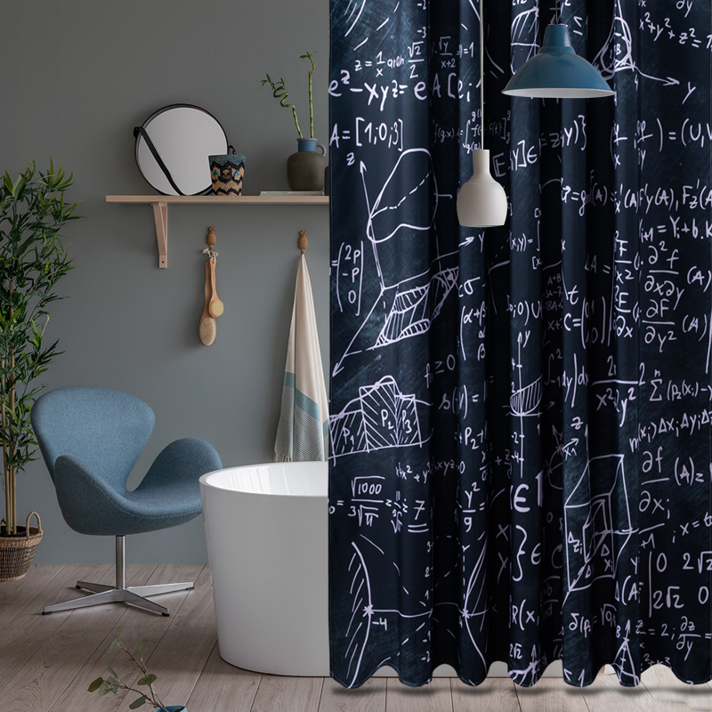 Bathroom shower curtain waterproof cloth set bathroom door curtain thickened anti-mildew hanging curtain free punching bath partition curtain