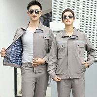 Карман с воротником-стойкой цвет хлопок фасон #серый (топ + брюки) - двухслойный на подкладке