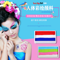 Wax art water-based 30g body paint rainbow strip Christmas clown painting creative makeup paint suitable for various occasions gentle and easy to clean not hurting the skin white blue and red clown outfit