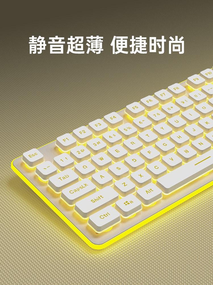 Langtu Silent Wireless Keyboard and Mouse Set Wired Typing Specialized Good Feel for Computer Games Boys and Girls Office Use
