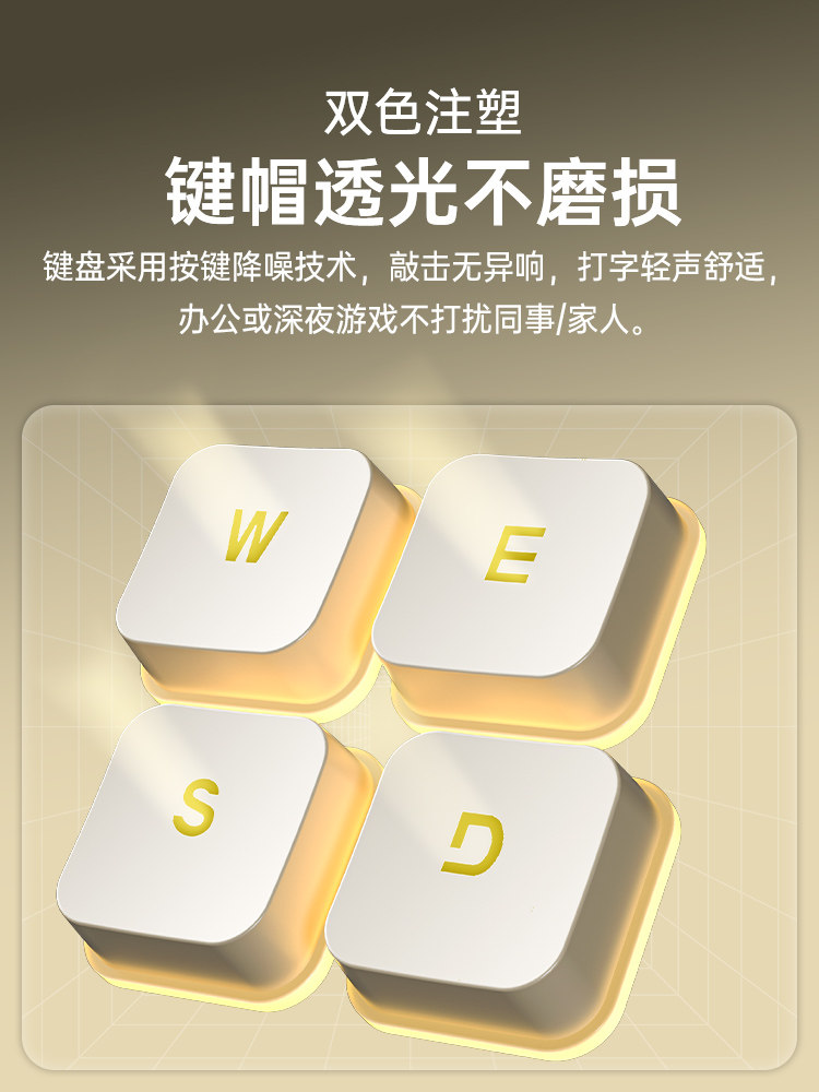 Langtu Silent Wireless Keyboard and Mouse Set Wired Typing Specialized Good Feel for Computer Games Boys and Girls Office Use