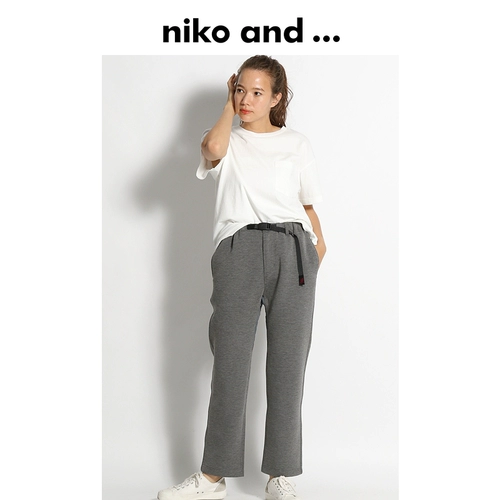niko and ... Японские летние приталенные штаны, высокая талия, свободный прямой крой