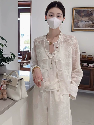 Брендовый комплект, штаны, китайский стиль, с лямками, 3 предмета