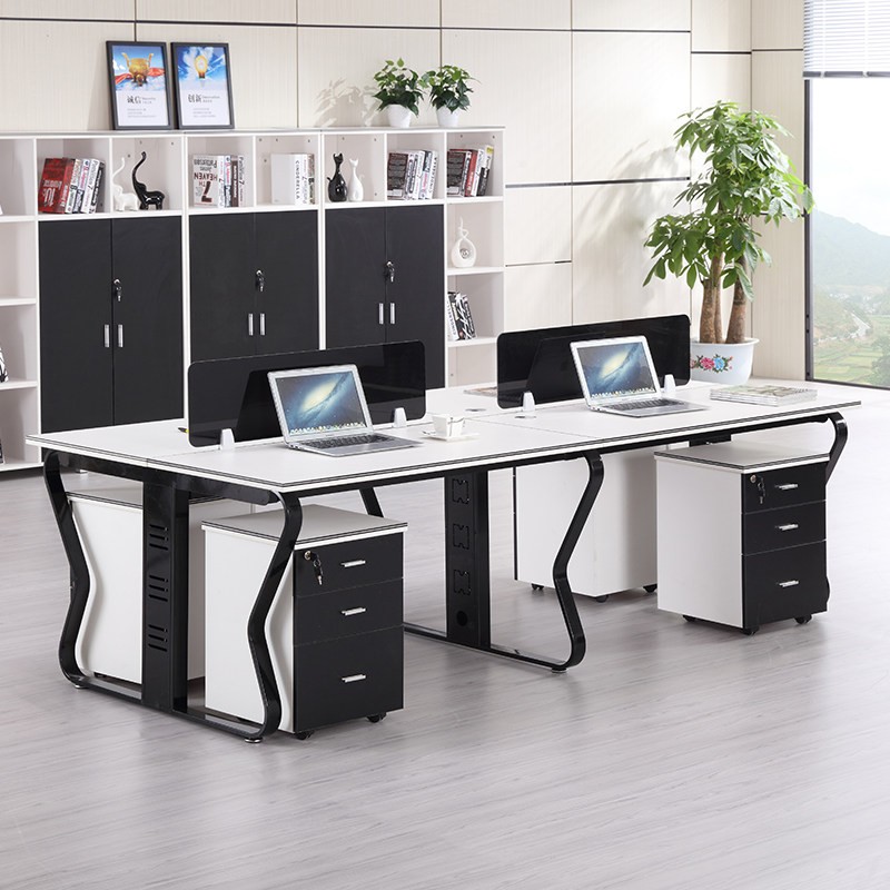 Staff office table and chair combination staff table simple modern 2 4 6 person screen card holder Financial Desk