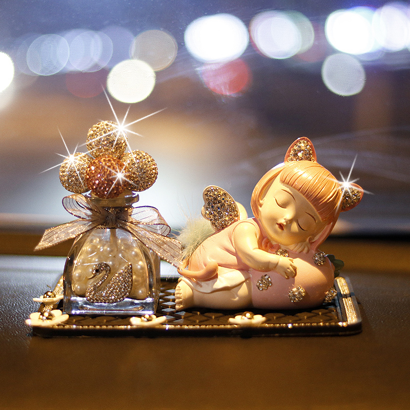Car Pendulum Upscale Atmosphere Creativity Personality Cute Angel Baby Perfume In-car Interior Control Bench Tennis Red Lady