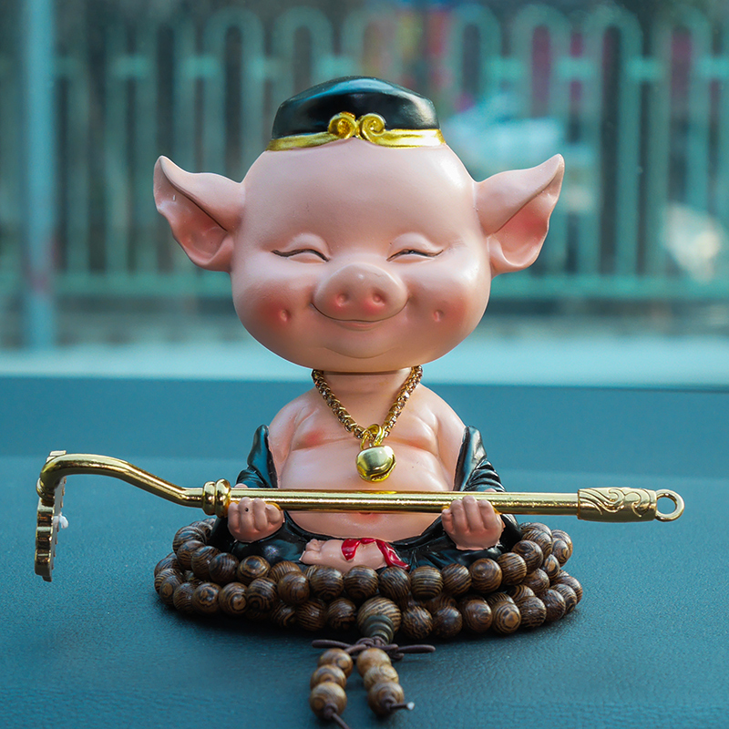 Car decoration creative car shaking head cute canopy marshal pig Bajie car atmosphere men's car interior decoration supplies