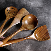 Fallet Acacia Wood shovel non-stick pan special wooden spatula large arc head spatula high temperature resistant long handle wooden shovel
