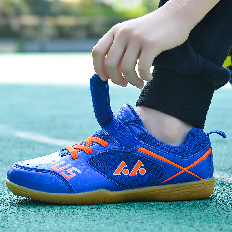 Velcro badminton shoes summer mesh breathable children's professional wear-resistant shock absorption training sports shoes boys and girls