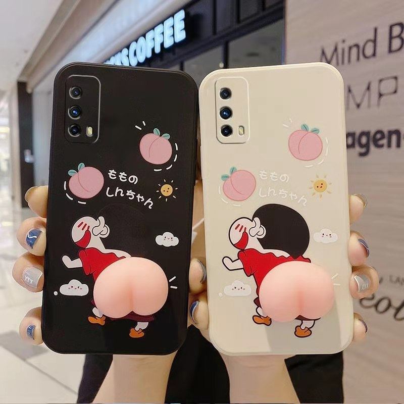 Crayon Xiaoxin VIVOs9 X50 X60 protective sleeve cartoon cute three-dimensional female models fun decompression fart peach