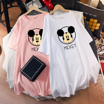 Pregnant Women summer coat fashion style foreign cotton loose size fat mm medium long tide hot mom short sleeve t-shirt