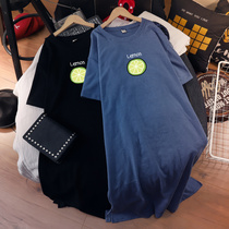 Pregnant woman summer dress tide 2021 summer loose cotton T-shirt fashion knee age reduction Net Red foreign gas pregnant women dress