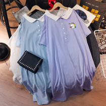 Pregnant women skirt summer dress long short sleeve shirt dress fashion loose Korean version pregnant women summer dress