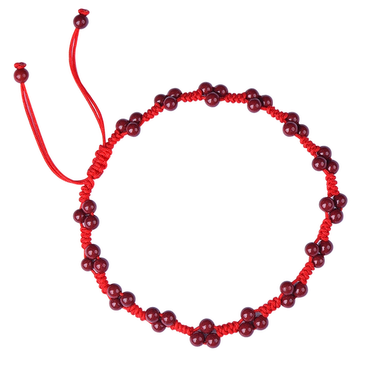 Cinnabar anklet women's natural genuine red rope anklet
