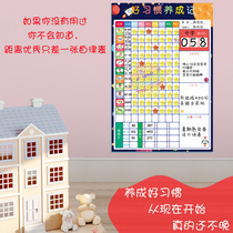 Childrens growth self-discipline table Points reward wall stickers Kindergarten primary school students good habits development plan table Family daily behavior record punch-in schedule Soft whiteboard (self-discipline artifact)