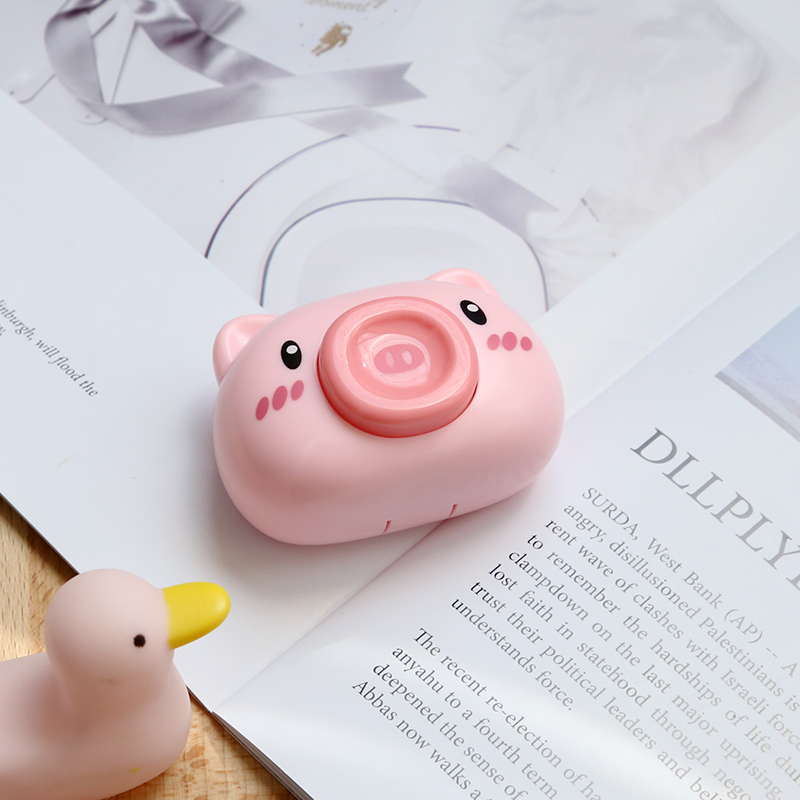 Net Red And Pink PigInternet celebrity Bubble pig contact lens case  Portable Small lovely Meitong box partner Beautiful pupil storage box Beautiful pupil Box