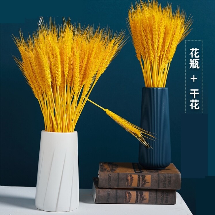 Big barley opening flower basket golden ear of dry flower decoration of living room with bouquet wheat ear to move rice