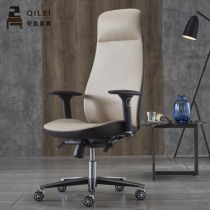 High-end simple office leather boss chair Ergonomic chair Home computer chair 3D armrest lifting reclining leather chair