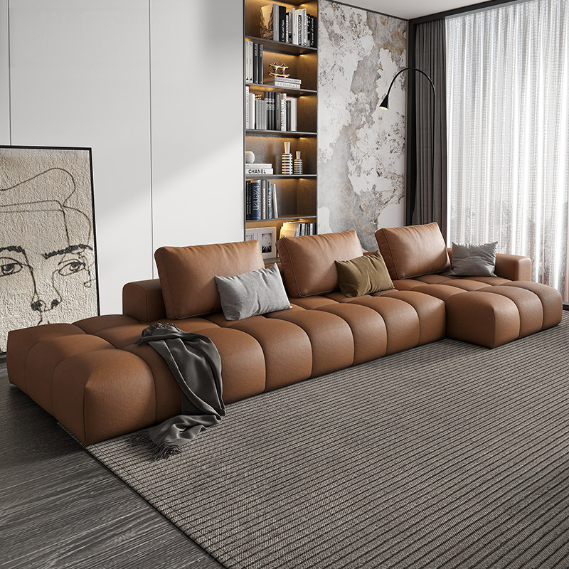 Italian Style Fabric Sofa Trianti Nano-Free Washout Tech Cloth Modern Wind Minimalist Living-room Size Family Type Combined Sofa