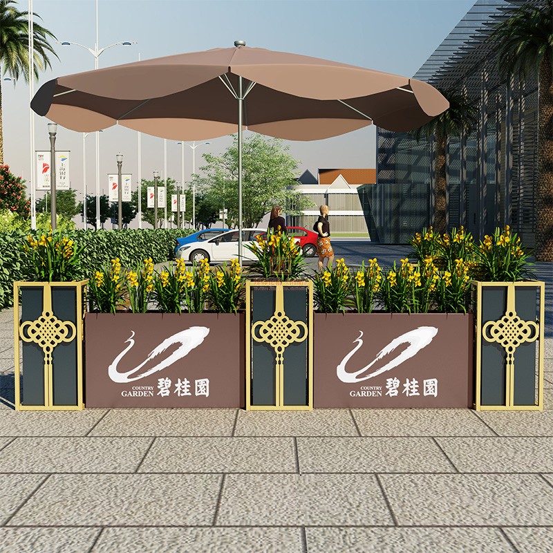 Outdoor Flower Box Combined Commercial Street Sales Building Outside Outside Disassembly Flower Bar GartersIron Fence Rectangular