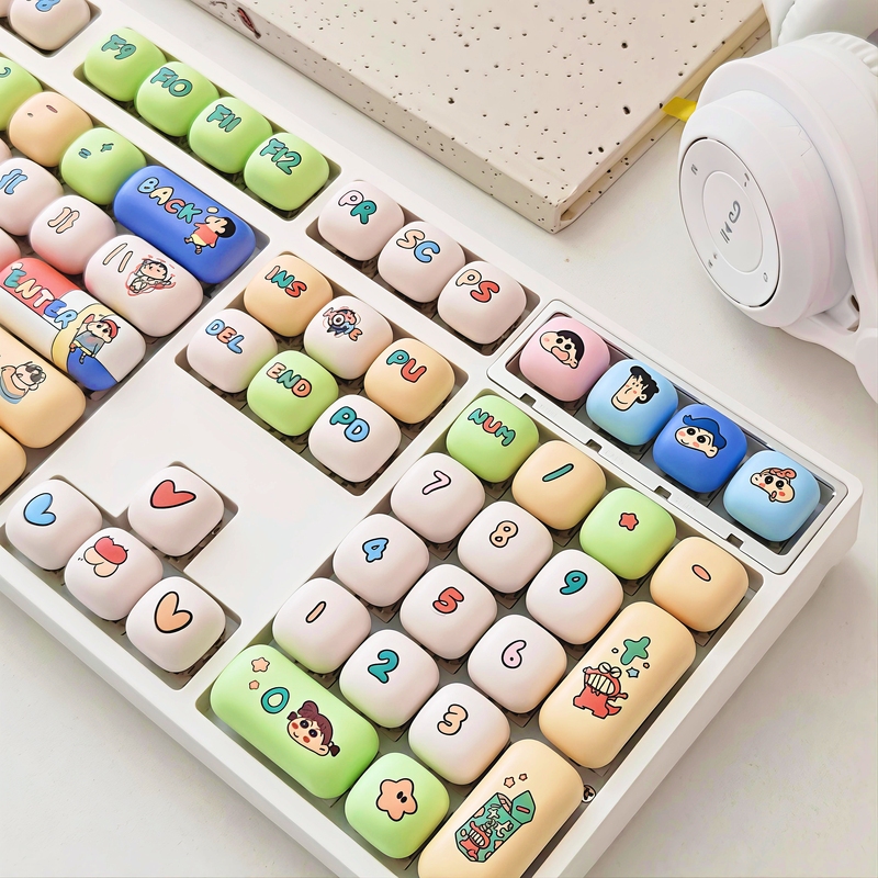 Mechanical Keyboard Wireless Bluetooth Wired Cute Office Gaming Keyboard for Girls with Mahjong Sound, Silent 108 Keys, Glowing