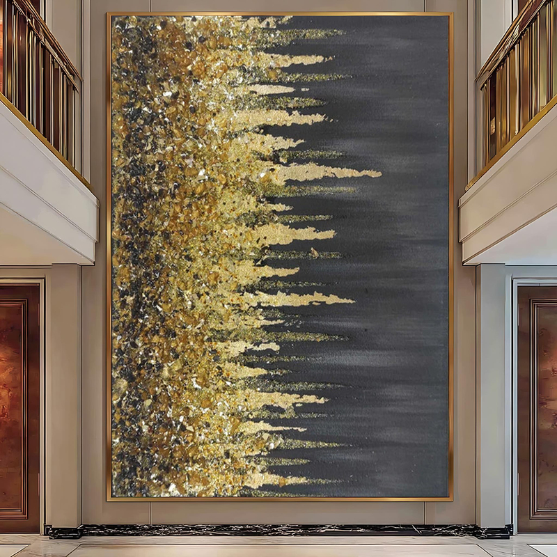 Modern Decorative Painting Crystal Diamond Three-Dimensional Hand-Painted Installation Hotel Restaurant Living Room Corridor High-End Art Wall Hanging Painting