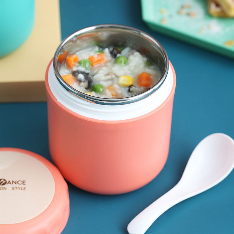 Oat breakfast cup with lid spoon office worker soup cup sealed stainless steel thermos cup with lid Portable porridge cup breakfast cup