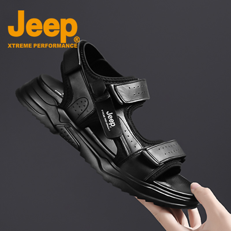 jeep advanced sandals men's summer 2022 new casual waterproof outside wearing genuine leather soft-bottom sports men beach shoes