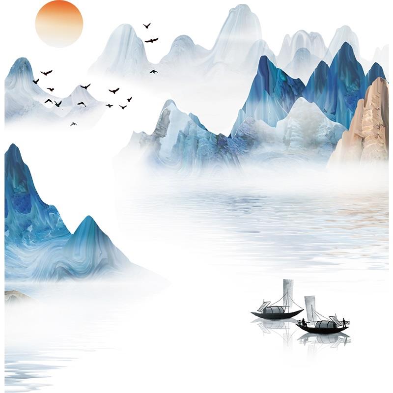 Toilet toilet sticker Chinese landscape toilet Horse lid Toilet Lid Decoration Sticker waterproof Self-adhesive removable wall sticker-Taobao