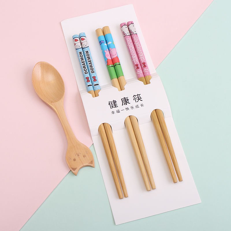 Children's chopsticks 6 1 12 year old kindergarten kid baby 3-6 years old special study training chopstick bamboo wood short quick son-Taobao