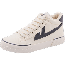 Pull back plus velvet canvas shoes womens high-top 2024 new autumn and winter casual all-match sneakers warm cotton shoes women winter