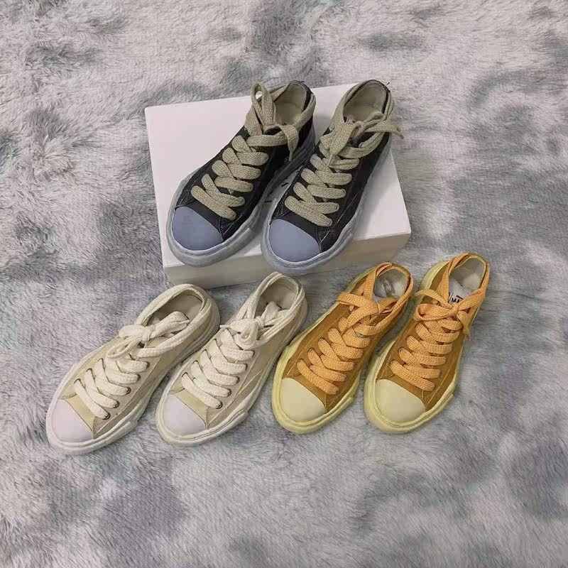 Mihara Kangyu canvas shoes thick bottom shoes mmy dissolve shoes men's wash trend couple women's low-top casual shoes