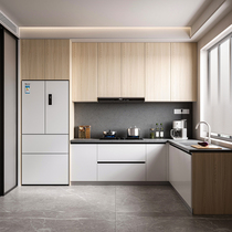 林氏家居全屋定制厨柜整体收纳柜现代轻奢石英石厨房台面上门安装