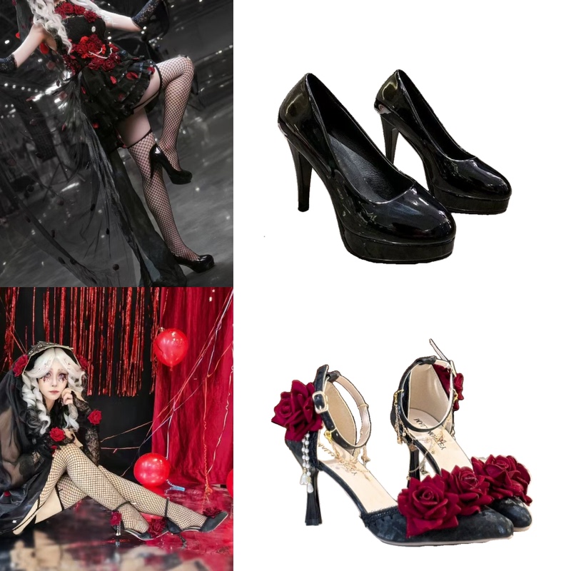 Psychologist Cosplay Shoes Identity V Character Game-Specific Everyday Versatile Black High Heels Psychologist Cosplay Shoes Identity V Character Game-Specific Everyday Versatile Black High Heels